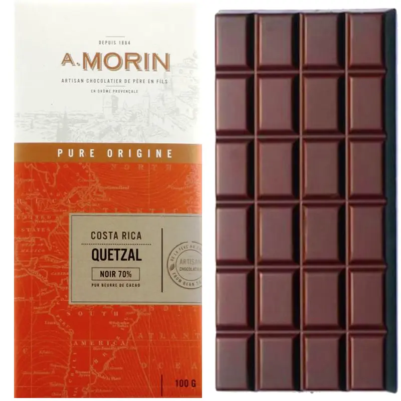 A. MORIN | Dunkle Schokolade Costa Rica »Quetzal« 70% | 100 g A. MORIN Quetzal 70% – Dunkle Schokolade aus Costa Rica, Single-Origin