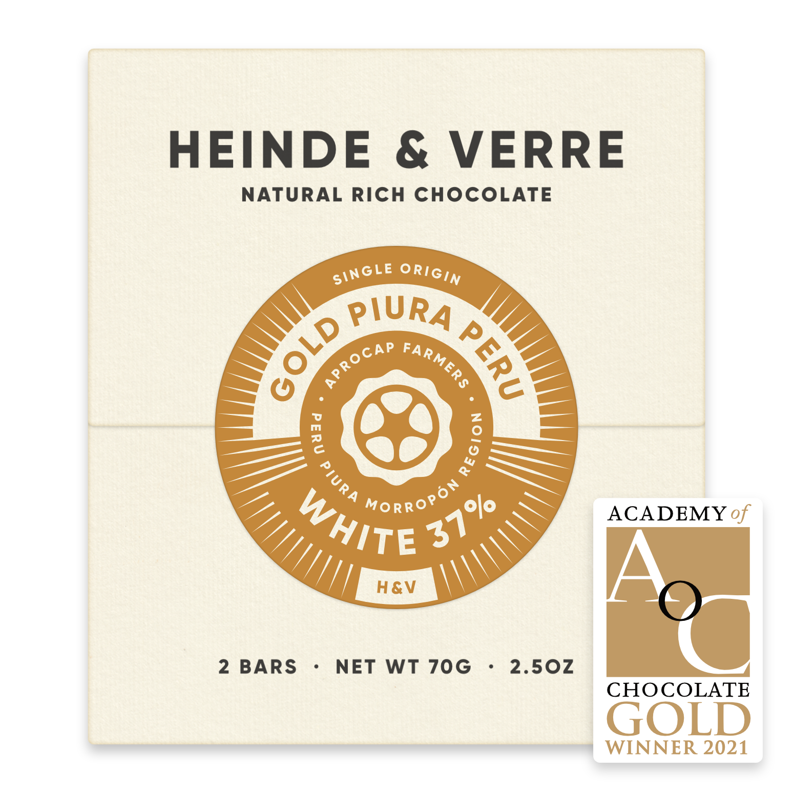 HEINDE & VERRE | Weiße Schokolade »Gold Piura Peru« 37%