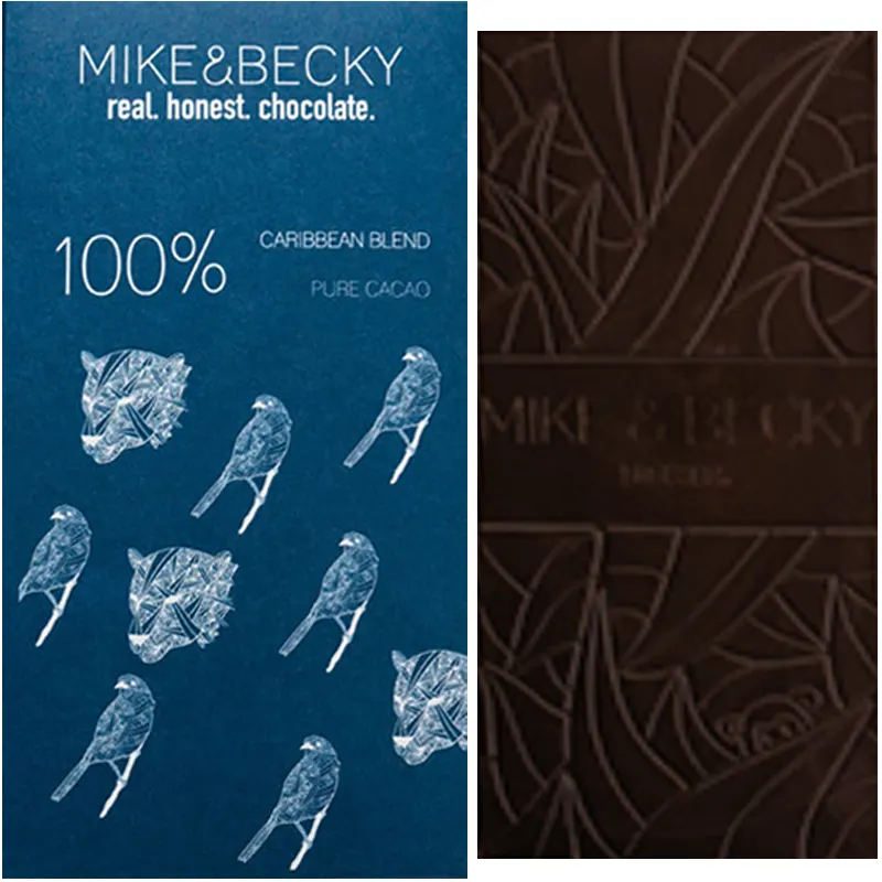 MIKE & BECKY Schokoladen | Kakaomasse Chocolat »Caribbean Blend« 100% | 60g 100% Schokolade aus Brüssel von Mike & becky