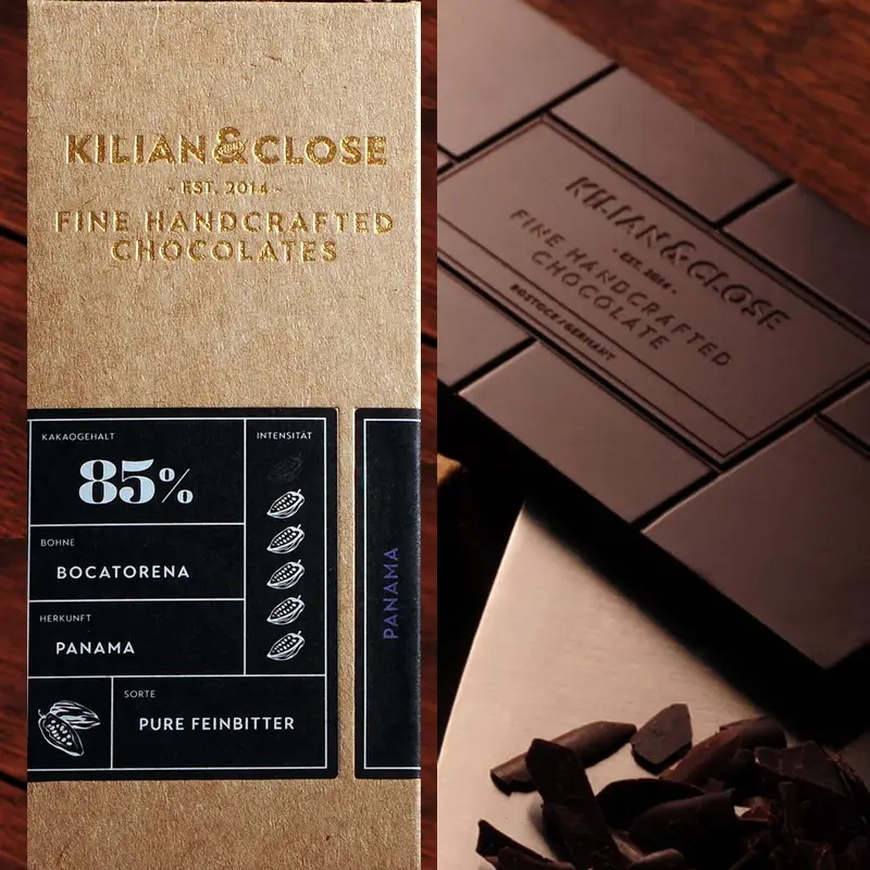 KILIAN & CLOSE | Pure Feinbitterschokolade »Panama« 85% | BIO Panama 85% Schokolade von  Kilian Close
