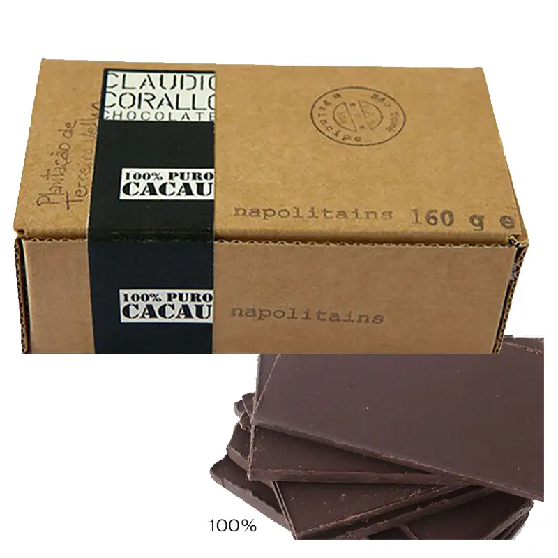 CLAUDIO CORALLO | Kakaomasse Napolitains »PURO« 100% | BIO | 160g Pure Kakaomasse 100 Prozent Napolitains von Claudiio Corallo Schokoladen