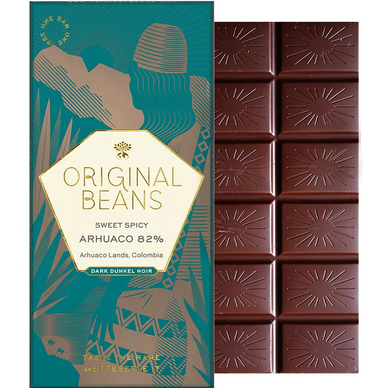 ORIGINAL BEANS | Dunkle Schokolade »Arhuaco Businchari« 82% | BIO | 70g Arhuaco Schokolade von original beans
