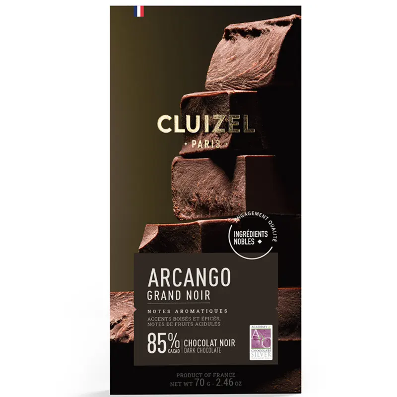 MICHEL CLUIZEL | Dunkle Schokolade »Arcango Grand Noir« 85% Grand Noir Schokolade Arcango aus Frankreich von Cluizel