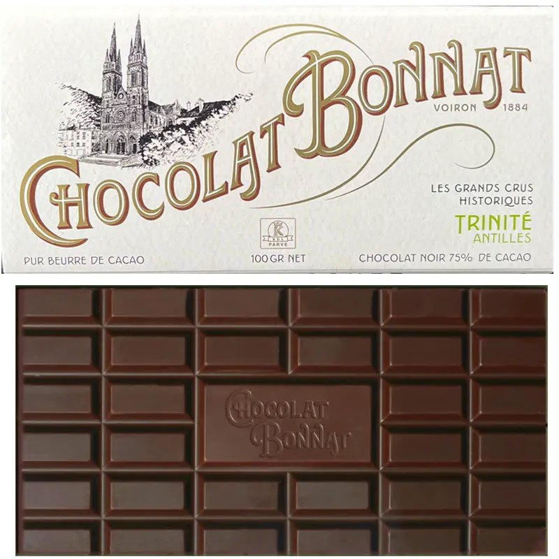 BONNAT Dunkle Schokolade | Chocolat »Trinité« 75% | 100g Trinite Dunkle Bonnat Schokolade mit 75% kakao