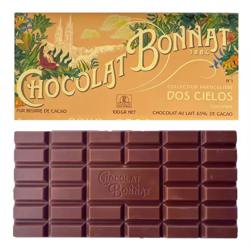 BONNAT Milchschokolade | Chocolat »Dos Cielos – Columbie« 65% | 100g Bonnat Dunkle Milchschokolade Dos Cielos