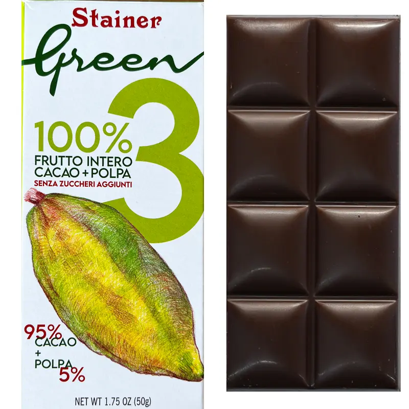 STAINER | Kakaomasse & Kakaopulpe »Green #3 Cacao 95% + Polpa 5%« 100% | 50g