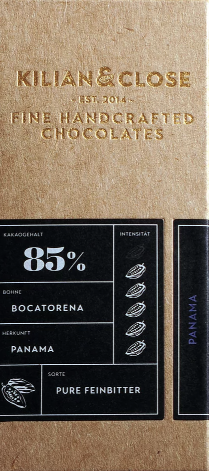 KILIAN & CLOSE | Pure Feinbitterschokolade »Panama« 85% | BIO | 80g