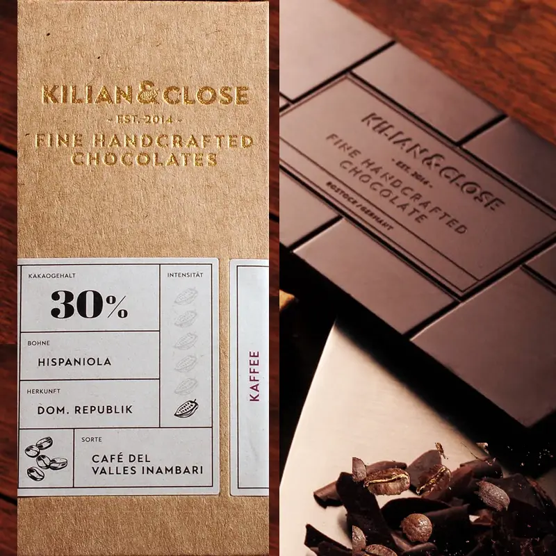 Vegane weiße Schokolade mit Kaffee von Kilian & Close Waren