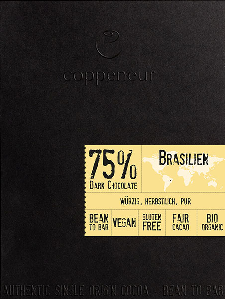 COPPENEUR Dunkle Schokolade »Brasilien« 75% | BIO | 50g MHD 30.05.2023