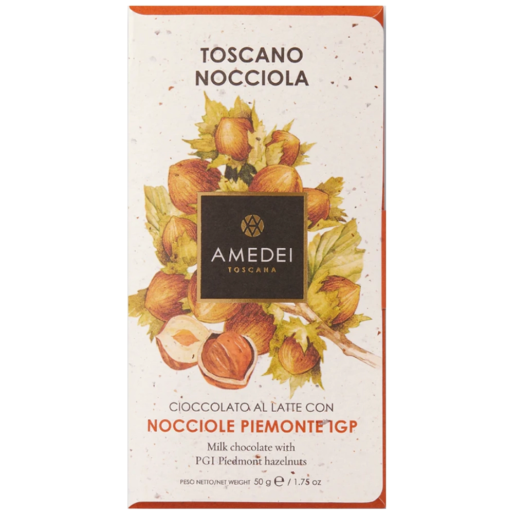 Amedei Toscano Nocciola – italienische Vollmilchschokolade mit gerösteten Piemont-Haselnüssen
