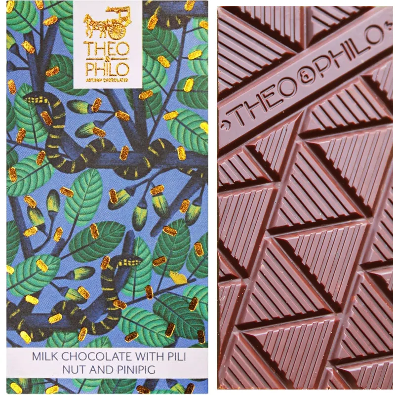 THEO & PHILO | Milchschokolade mit »Pili-Nüssen & Pinipig« 44% | 45g Pinpig und Pili Nuss Schokolade von Theo und Philo Pilippinen
