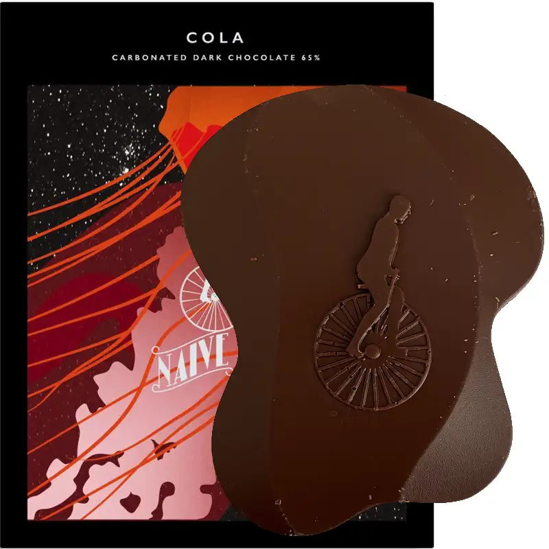 CHOCOLATE NAIVE | Dunkle Schokolade »Cola« 65% | 50g Cola Schokolade von naive Litauen