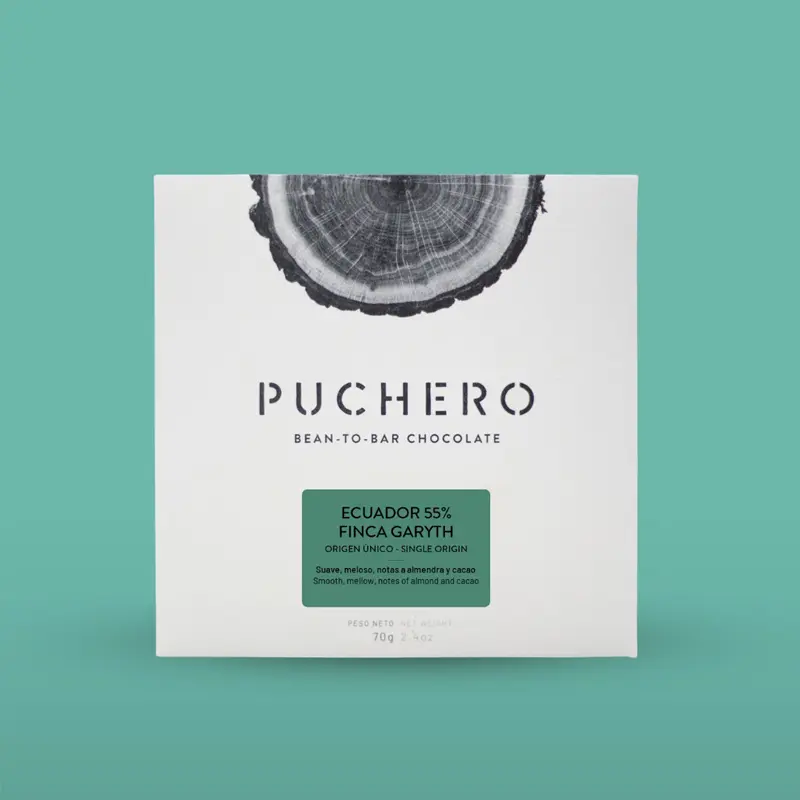 PUCHERO | Dunkle Schokolade »Ecuador Finca Garyth« 55% | 70g Ecuador Schokolade von Puchero Chocolate Spanien