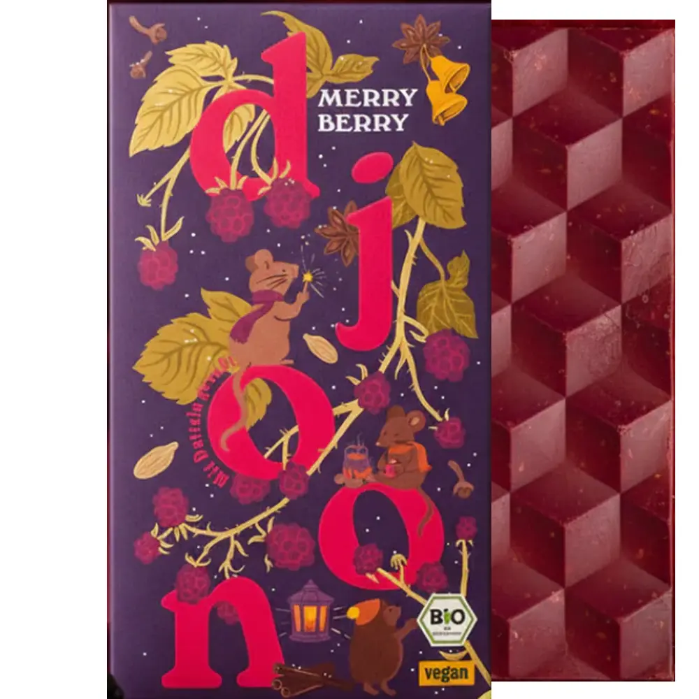 DJOON Schokoladen | Weiße Brombeere »Merry Berry« 36% | BIO | 70g Fruchtige Schokolade Merry Berry von Djoon