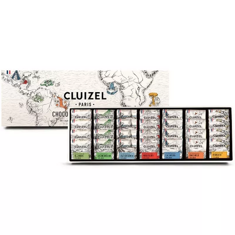 CLUIZEL | Dunkle Schokolade »Chocolats de Plantation« 70% | 28 Minitafeln | 140g Mini-Täflechen Schokolade von Michel Cluizel