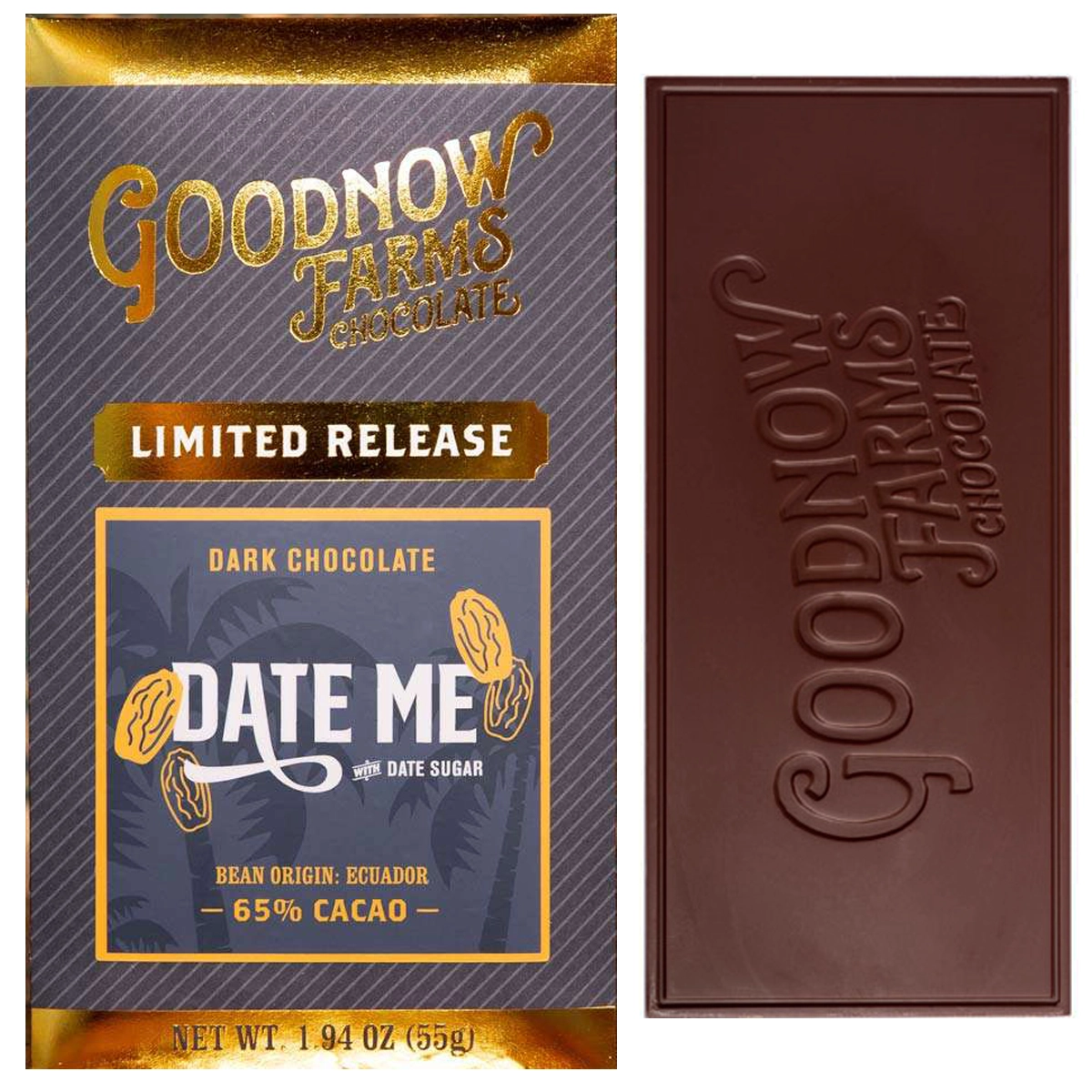GOODNOW FARMS Date Me 65 % – dunkle Schokolade mit Datteln