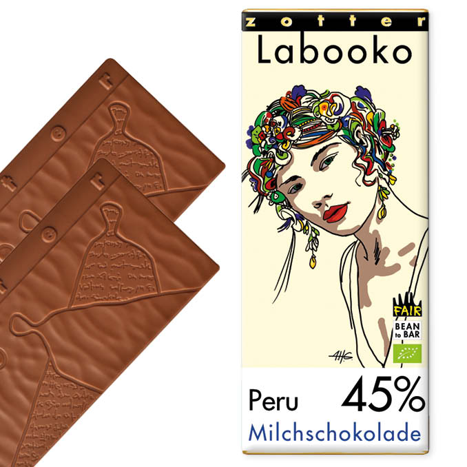 zotter-70-indien4vY9459OBIA2o ZOTTER | »Labooko« Milchschokolade Peru 45% | BIO | 70g