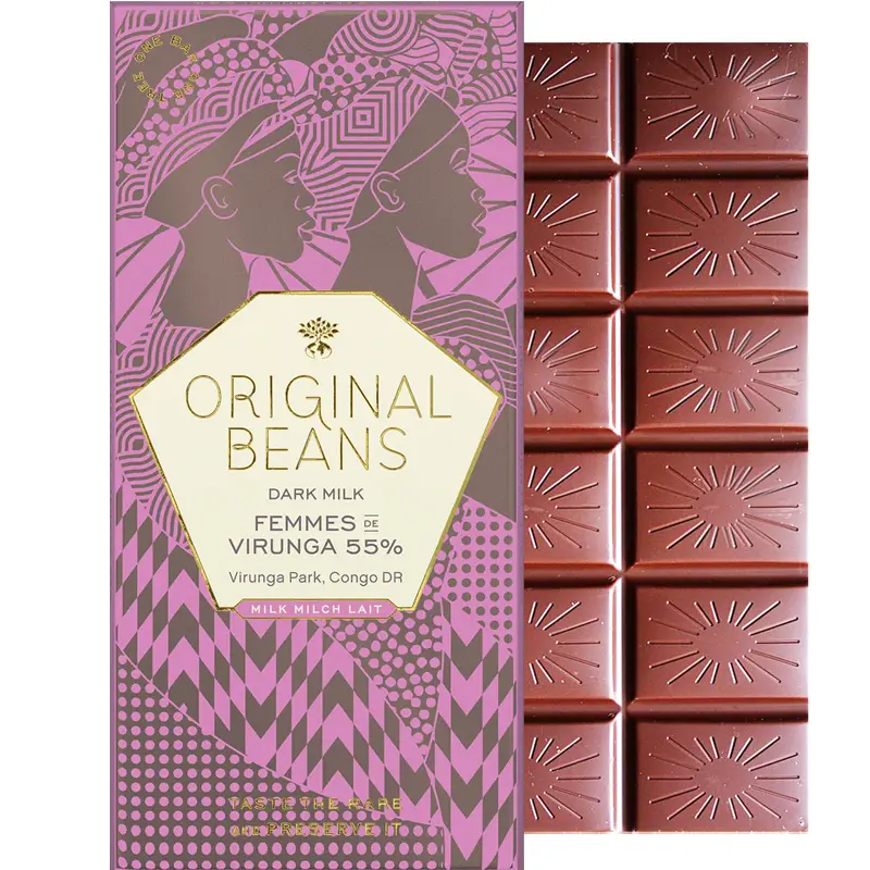 ORIGINAL BEANS | Milchschokolade »Femmes de Virunga« 55% | BIO | 70g Femmes de Virunga Milchschokolade von original Beans