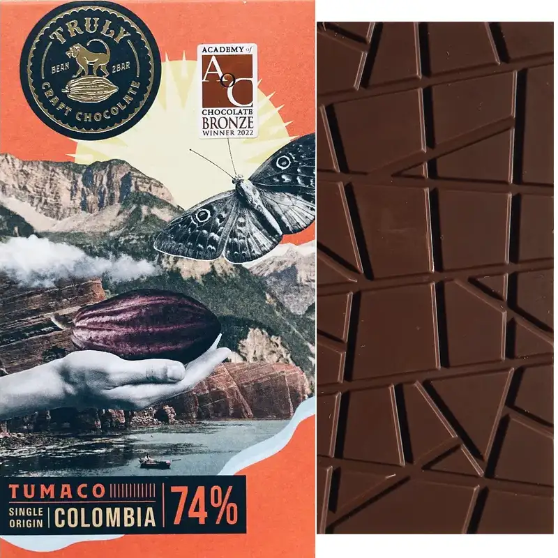 TRULY | Dunkle Schokolade »Tumaco- Columbia 74% | 60g Tumaco SchokoladeColombia von Truly München