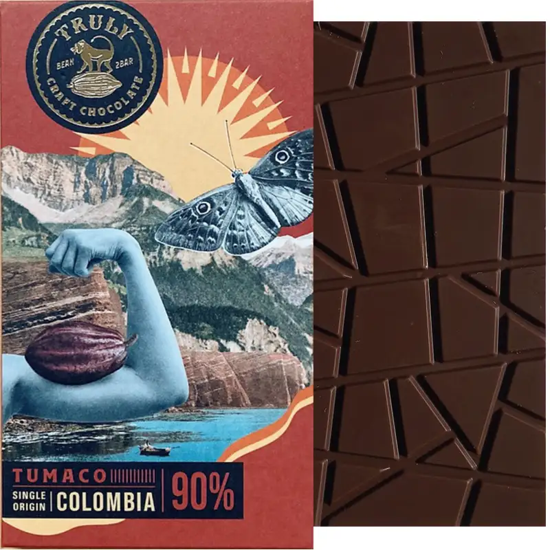 TRULY | Dunkle Schokolade »Tumaco - Colombia« 90% | 60g Tumaco Colombia Schokolade von Truly München