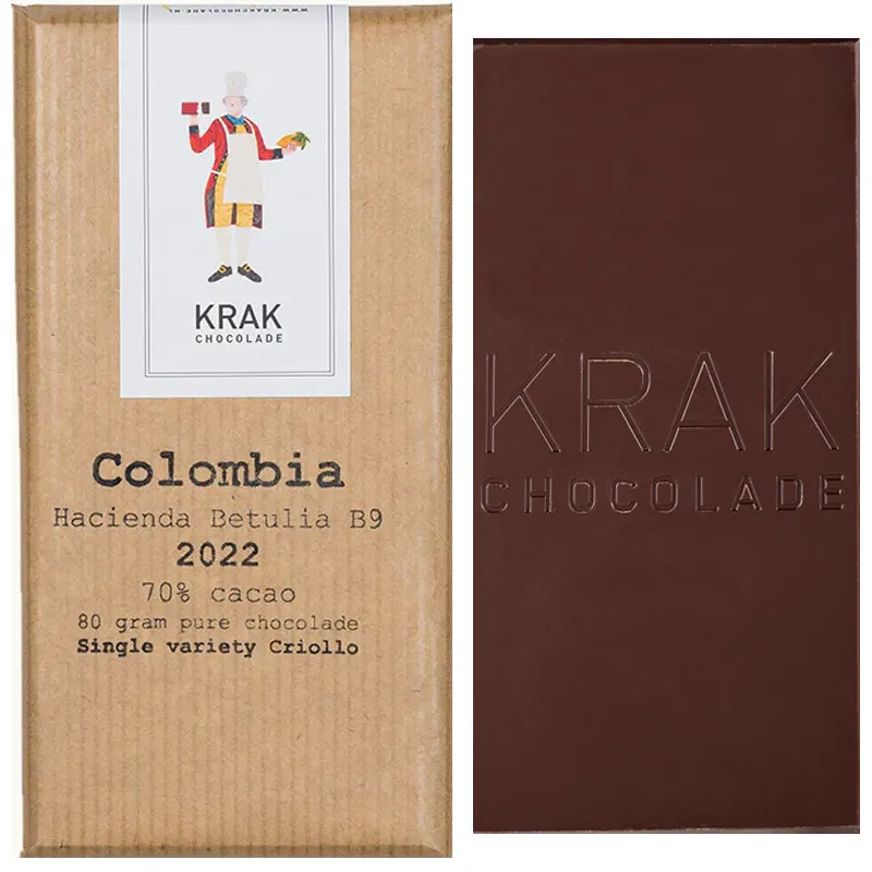 KRAK Chocolade | Dunkle Schokolade »Colombia Hacienda Betulia B9« 70% Colombia Schokolade von Krak
