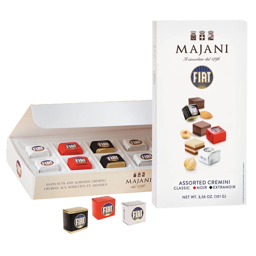 MAJANI Cremino Mix-Packung mit 10 Stück »FIAT-Cremini-Mix« 101g Nougatwürfel Cremini-Mic von Majani 3 Sorten