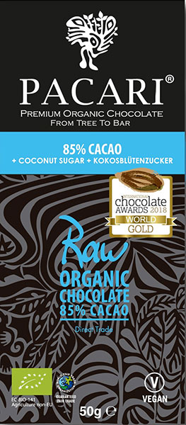 PACARI | Dunkle Schokolade »RAW-Chocolate« Ecuador 85% | BIO | 50g