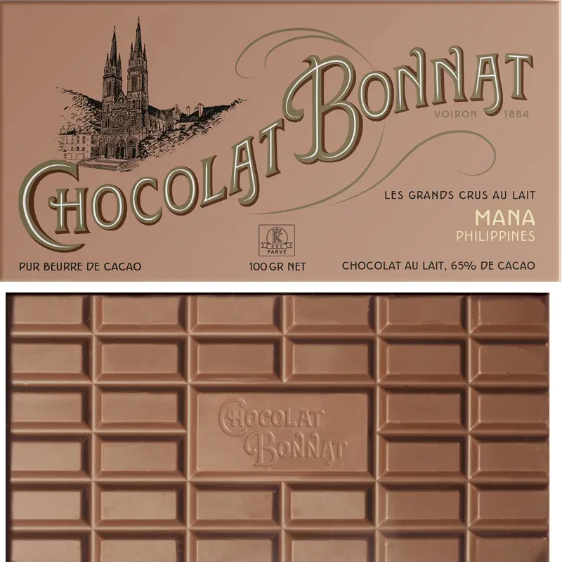 BONNAT Milchschokolade | Chocolat »Mana Philippines« 65% | 100g Mana Milchschokolade Philippines neue Sorte von Bonnat Frankreich
