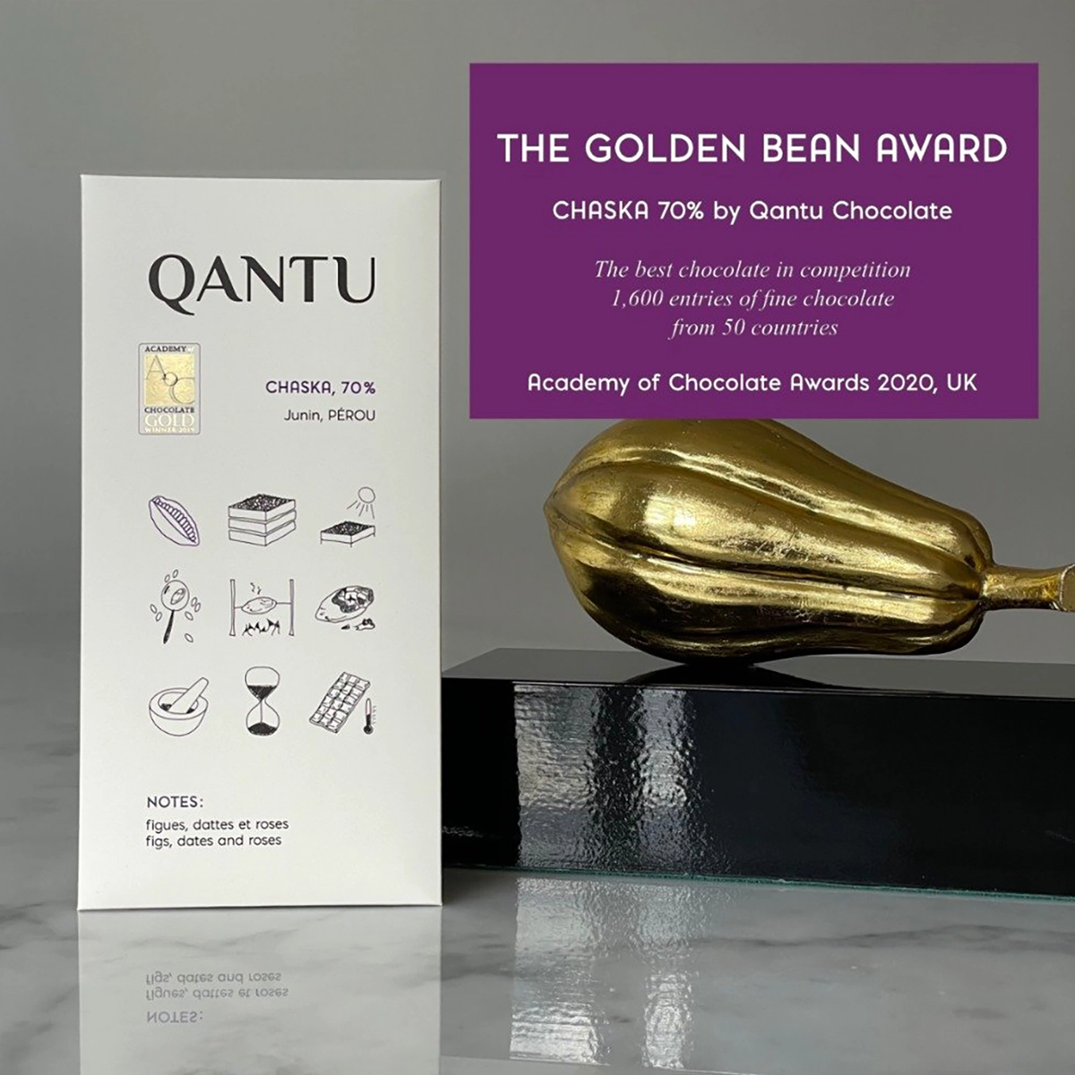 Gold Prämierte QANTU Chaska 70 % dunkle Schokolade aus Pangoa, Junín Peru