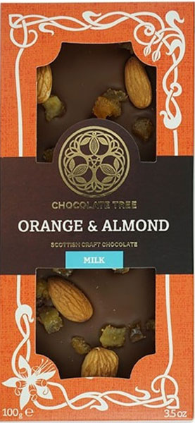 CHOCOLAMilchschokolade Orange & Almonds von Chocolate Tree