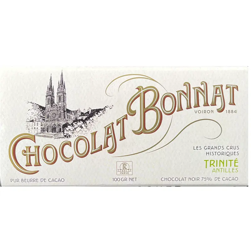 BONNAT Dunkle Schokolade | Chocolat  »Trinité« 75% | 100g Französische Bonnat Schokolade Trinité mit 75% Kakaogehalt