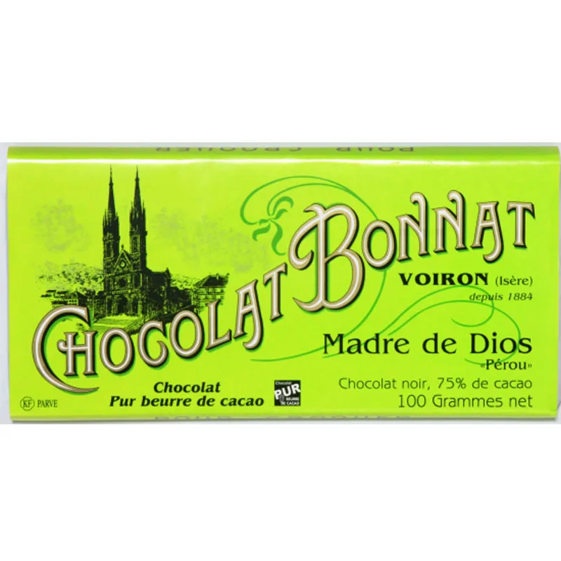 Französische Bonnat Schokolade Madre de Dios 75% Kakaogehalt