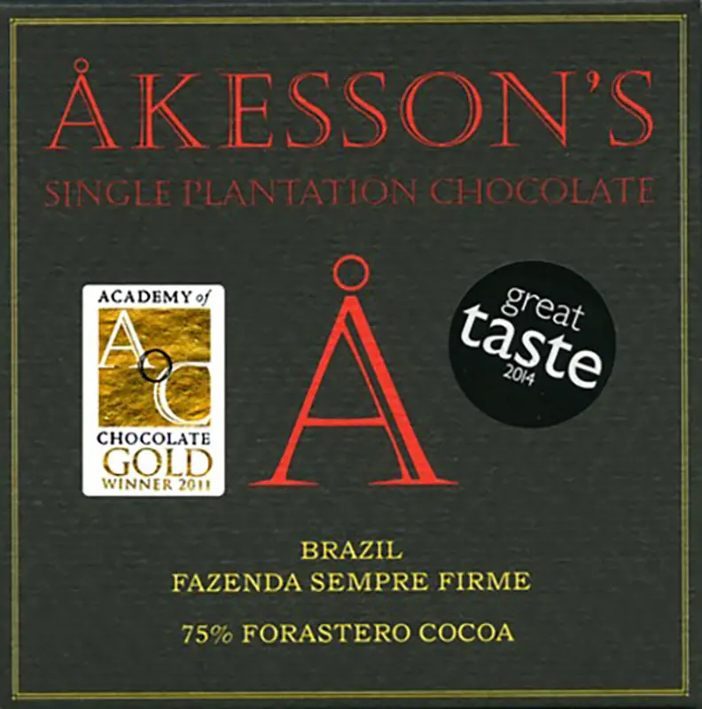 AKESSON'S | Dunkle Schokolade »Brazil Forastero« 75% | BIO Prämierte Akesson's Schokolade Brazil Forastero mit 75% Kakaogehalt