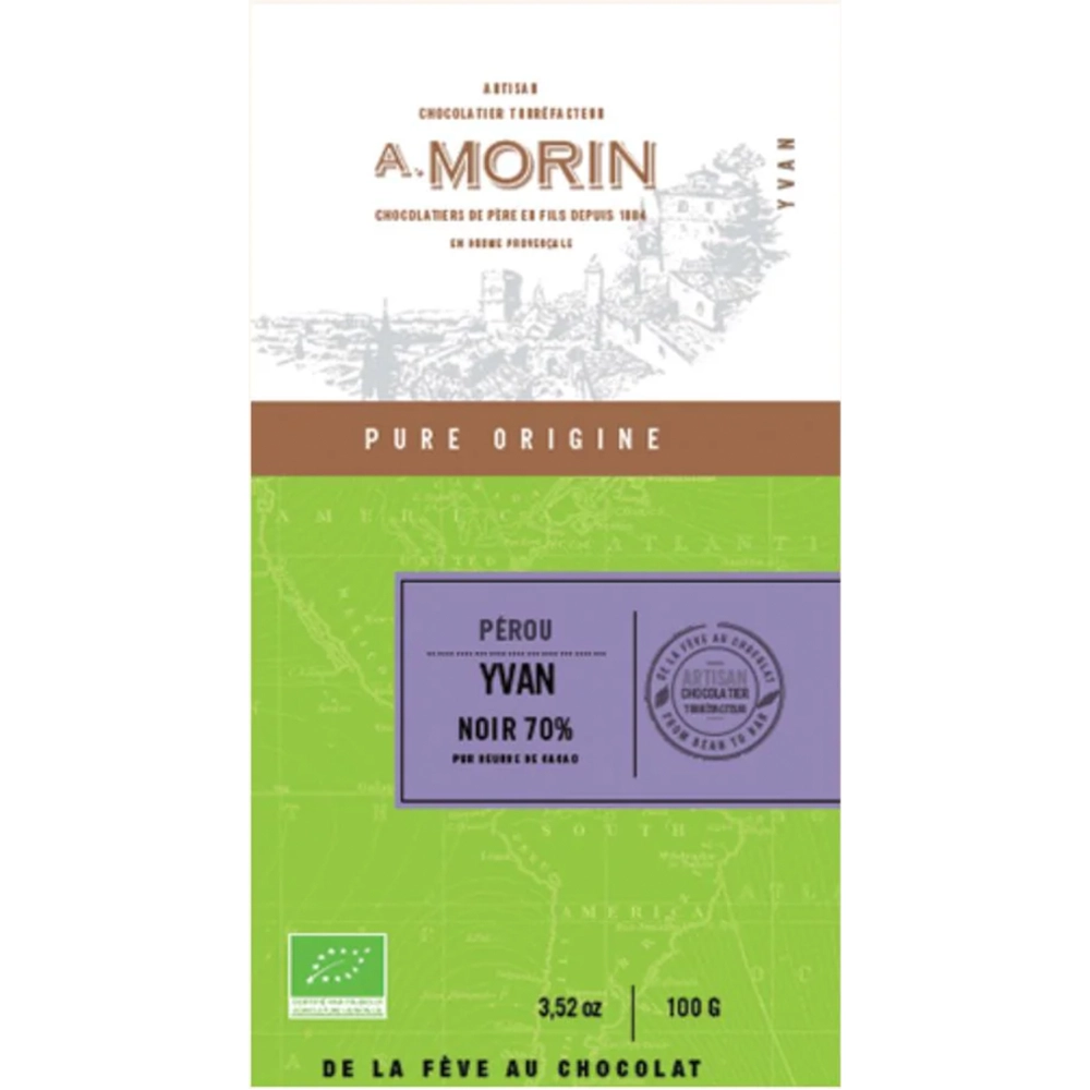 Peru A. MORIN Yvan Dunkle Schokolade mit Criollo- und Amazonas-Kakao
