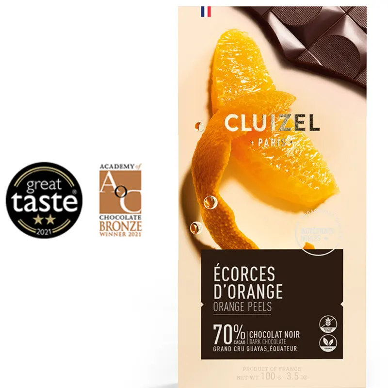 MICHEL CLUIZEL | Schokolade Noir »Écorces d'Oranges« 70% Schokolade mit Orange von Michel Cluizel