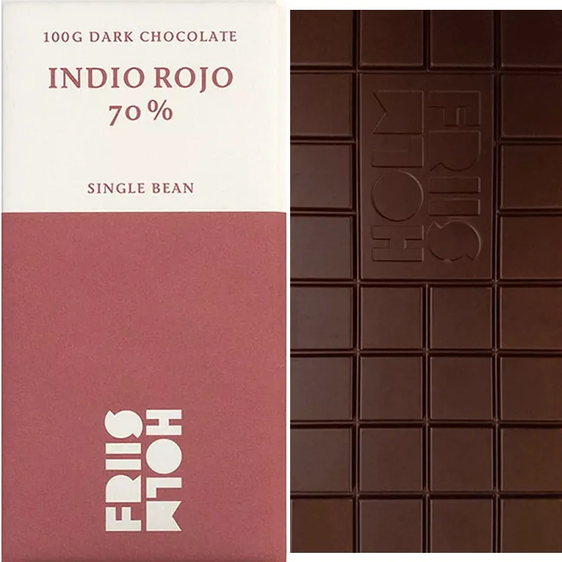 FRIIS-HOLM | Dunkle Schokolade »Indio Rojo« Guatemala 70% | 100g Indio Rojo Single Beans Schokolade von Friis Holm Dänemark