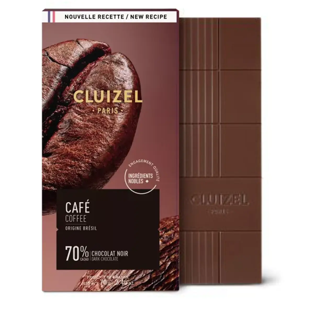 CLUIZEL Café 70 % dunkle Schokolade mit brasilianischem Kaffee 70 g