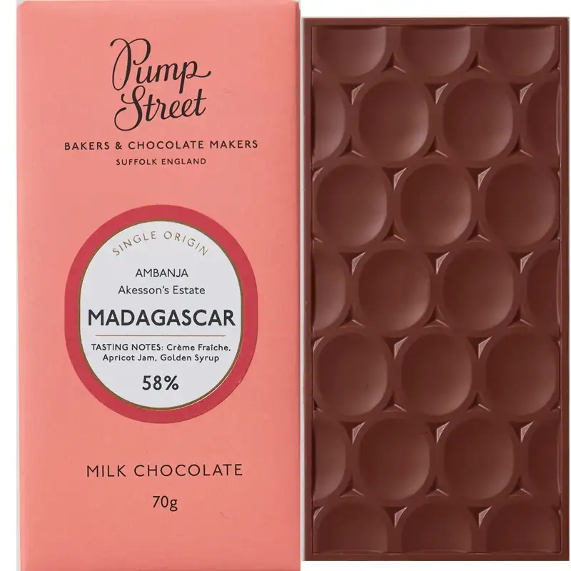 PUMP STREET BAKERY | Milchschokolade »Madagascar« 58% | 70g Madagascar Milchschokolade von Pumpstreet Bakers & Chocolate Makers