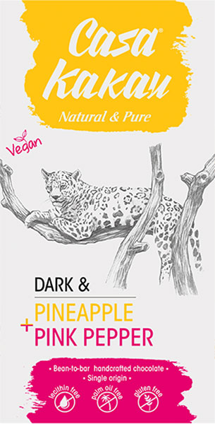 CASA KAKAU | Dunkle Schokolade »Pineapple & Pink Pepper« 70%