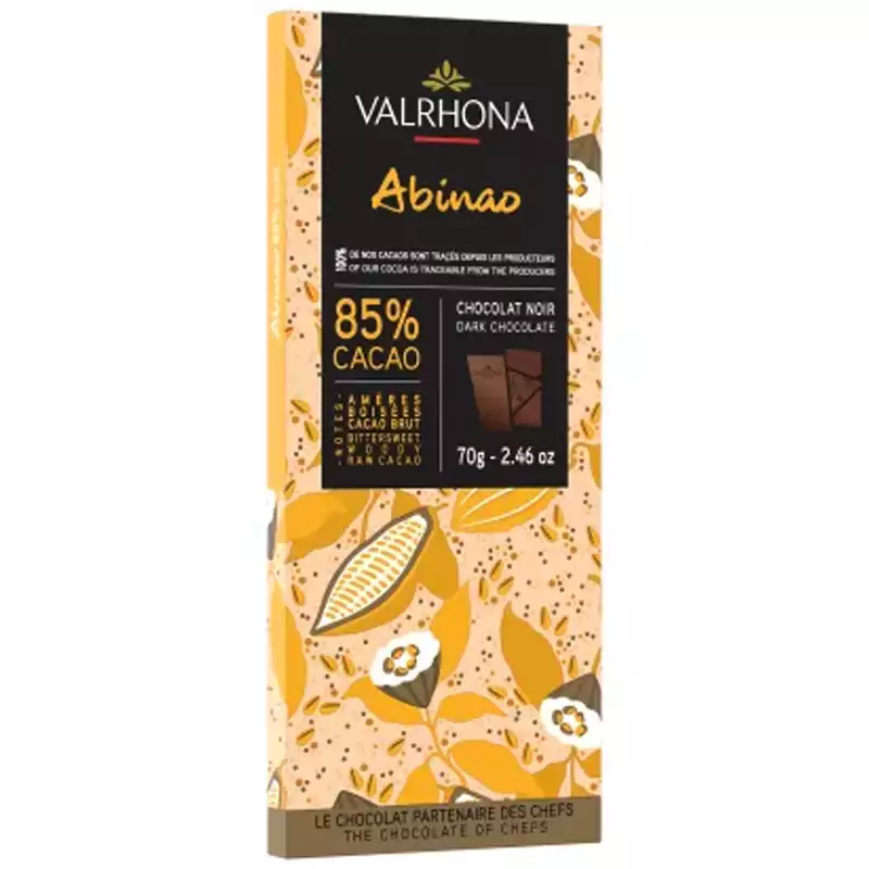 VALRHONA | Dunkle Schokolade »Abinao« 85% | 70g Albinao 85% Schokolade von Valrhona Frankreich