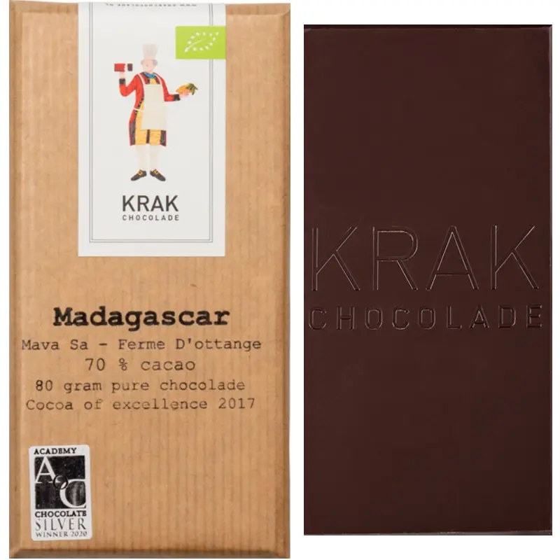 KRAK Chocolade | Dunkle Schokolade »Madagascar Mava Ottange« 70% | 80g KRAK Chocolade | Dunkle Schokolade »Madagascar Mava Ottange« 70% | 80g