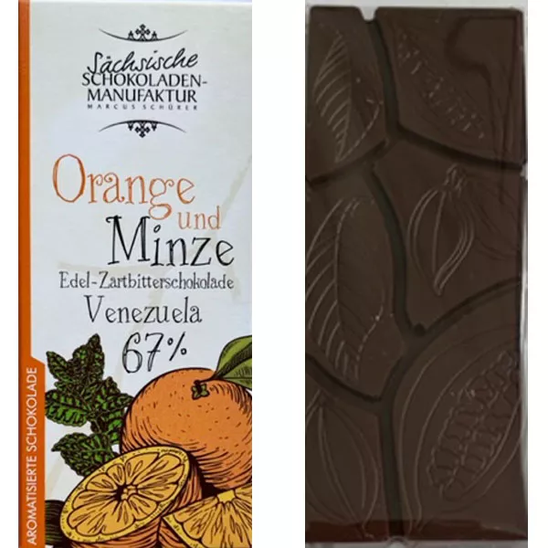 Dunkle Schokolade mit Orange und Minze aus Dresden