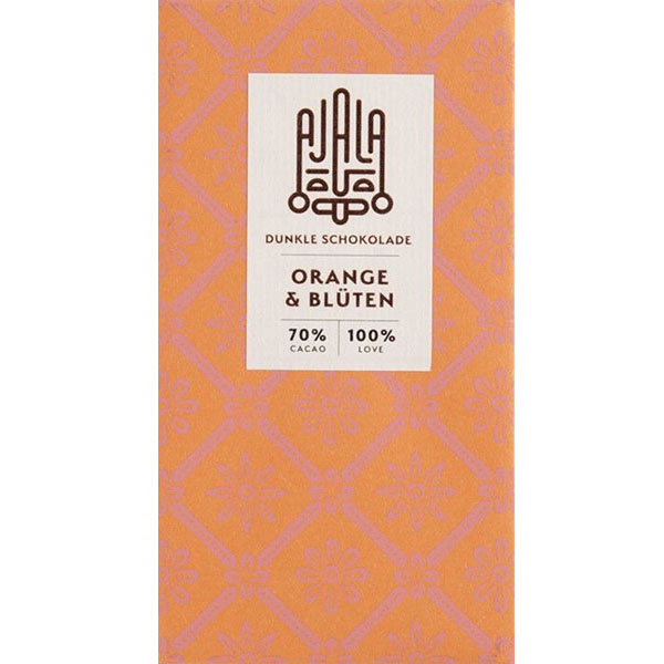AJALA | Dunkle Schokolade »Orange & Blüten« 70% | 45g Dunkle Ajala Schokolade Orange und Blüten