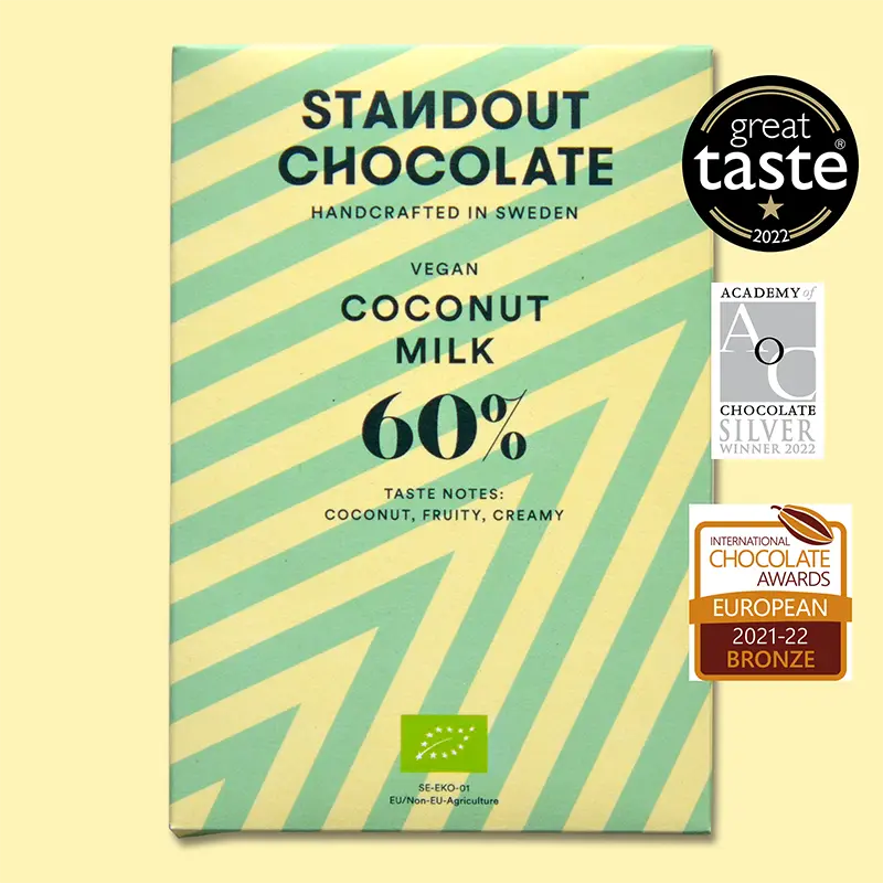STANDOUT CHOCOLATE | Vegan »Coconut Milk« 60% | 50g Prämierte Vegane Schokolade von Standout Chocolate