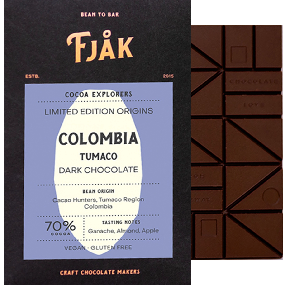 FJAK Tumaco - dunkle Schokolade aus Kolumbien 70%