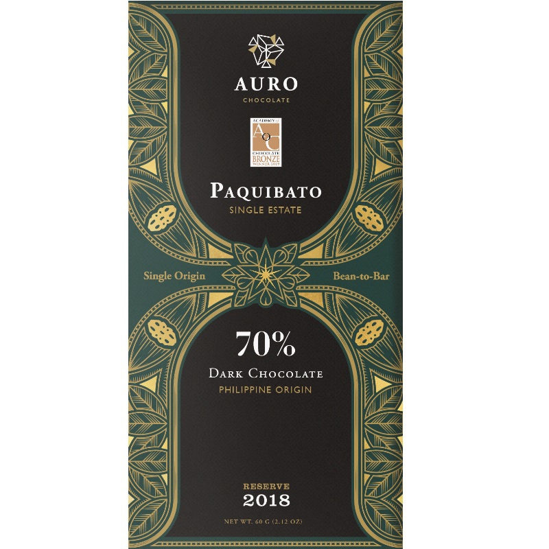 AURO Chocolate | Dunkle Schokolade »Paquibato« 70% 60g | MHD 26.03.2022
