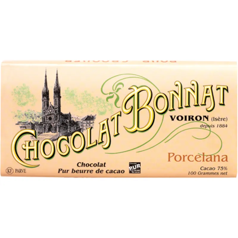 Französische Bonnat Schokolade Porcelana 75%  Kakaogehalt