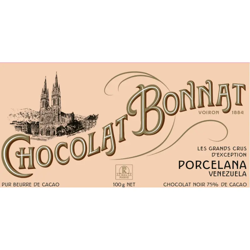 BONNAT Dunkle Schokolade | Chocolat »Porcelana« 75% | 100g Französische Bonnat Schokolade Porcelana 75%  Kakaogehalt