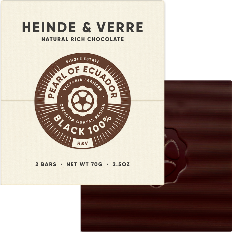 100% Kakao Pearl of ecuador Schokolade von Heinde & verre