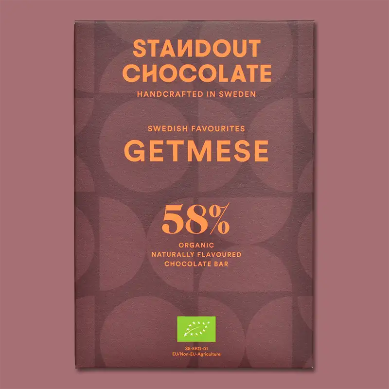 Schokolade mit Getmese, dem schwedischen Käse von Standout Chocolate